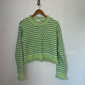 Zara Frayed Knit Sweater